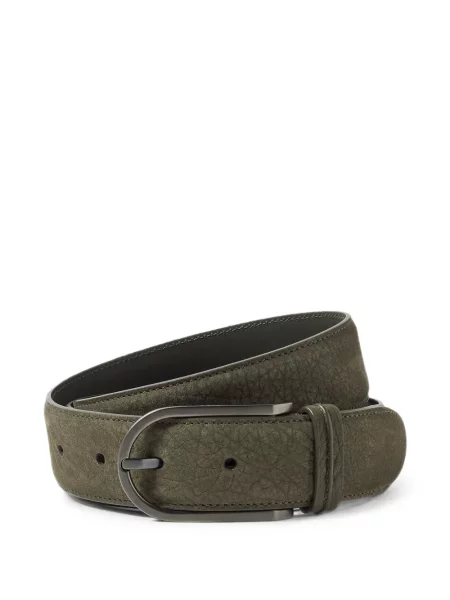 Cu centură curea Zegna din nubuc verde