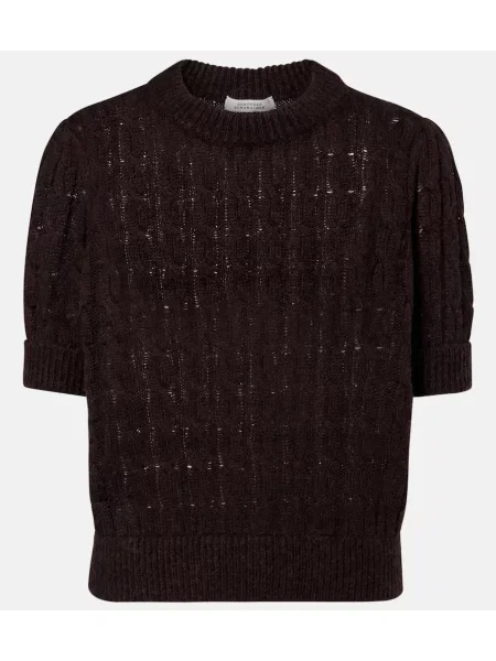 Pulover Dorothee Schumacher tricotate transparente maro