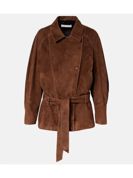 Semišová bunda Nour Hammour hnedá