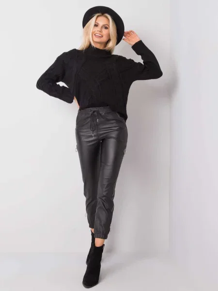 Pantaloni Fashionhunters negru