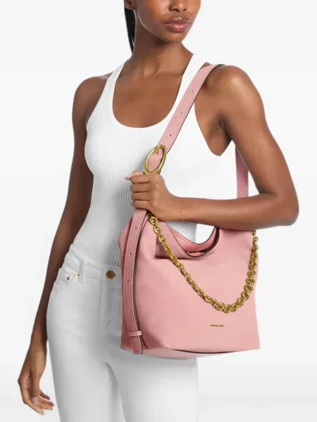 Geantă Michael Kors din piele de căprioară roz