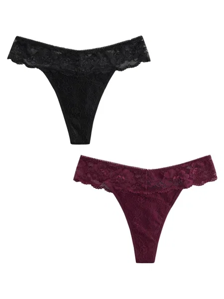 Next Tanga roșu burgundy negru