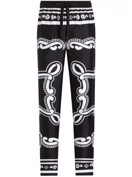 Pantaloni Dolce & Gabbana de mătase negru
