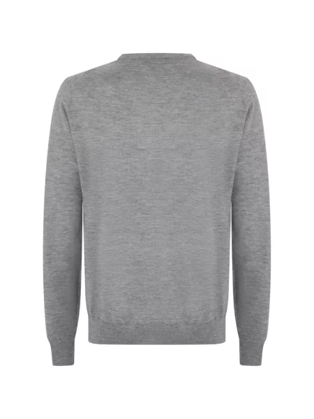 Tricou Fedeli tricotate cu decolteu în V gri