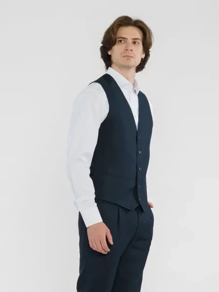 Arber Жилет класичний Льон синій