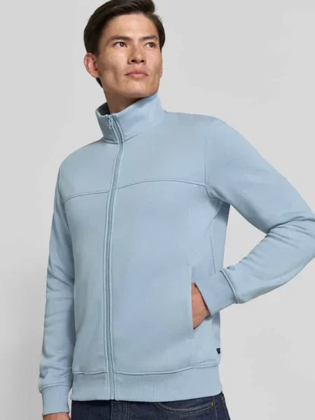 Bluza rozpinana o kroju regular fit z mieszanki bawełny S.oliver Red Label błękitna