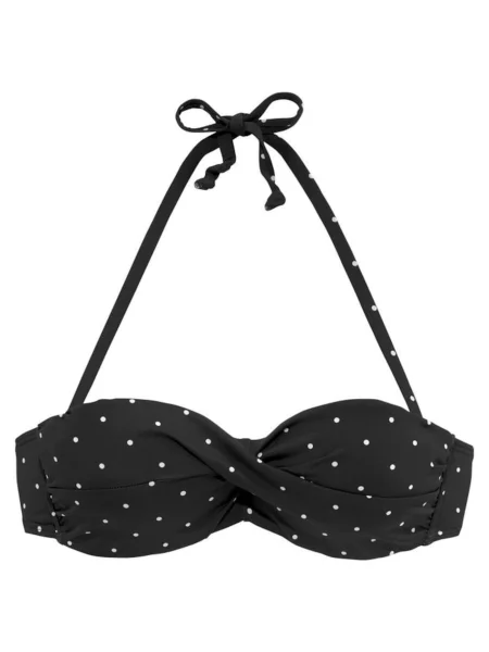 LASCANA Bikini zgornji del Sparkel' črna