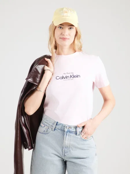 Calvin Klein Jeans Tričko CLASSIC NYC rosé / čierna ružová