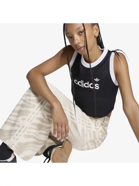 Nohavice Adidas Originals s potlačou so vzorom zebry biela