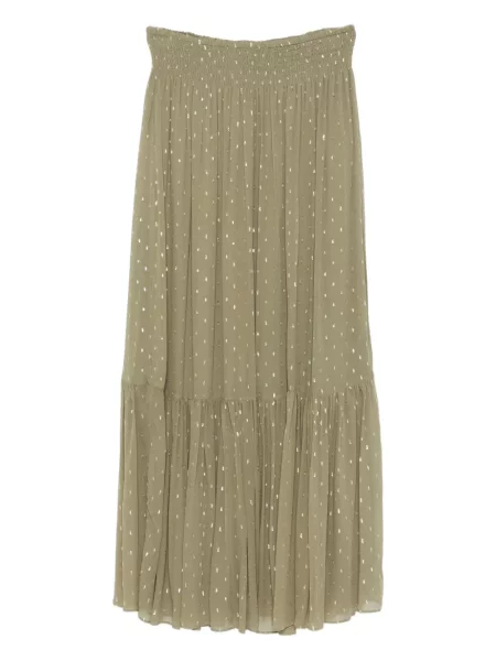 Fustă Ba&sh cu buline cu volane verde