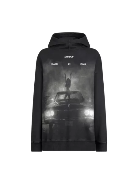 Bluza z kapturem Dondup z kapturem czarna