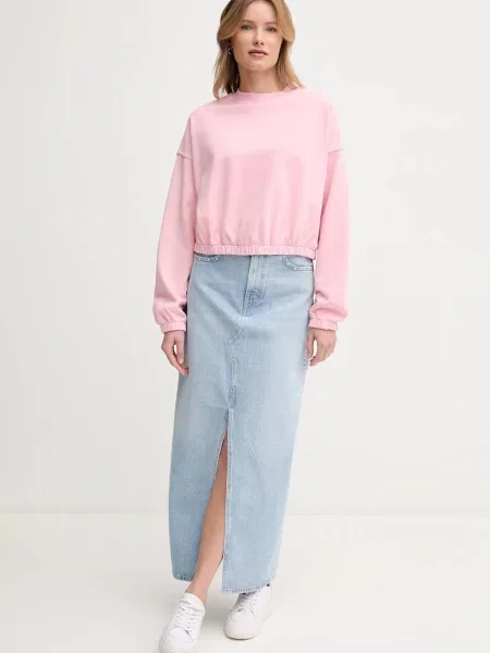 Pepe Jeans spódnica jeansowa MAXI SKIRT HW STUD maxi prosta niebieski