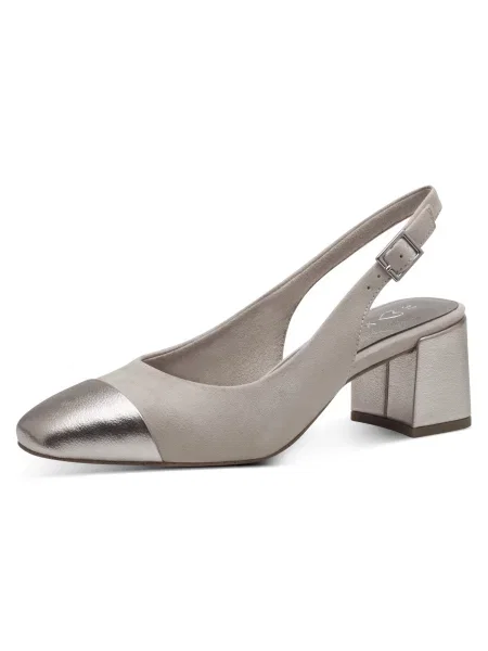 MARCO TOZZI Cipele s i otvorenom petom sivkasto / srebro bež