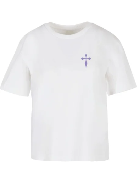 Miss Tee Tricou Pearl Spider lila / argintiu alb