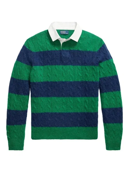 Pruhované pletené polotričko Polo Ralph Lauren bílé