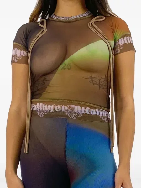 Koszulka Ottolinger z siateczką brązowa