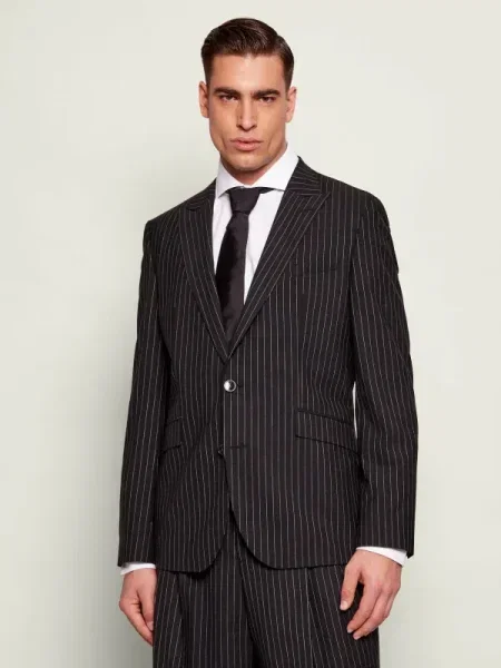 HUGO Sacou | Extra slim fit cu adaos de lână negru