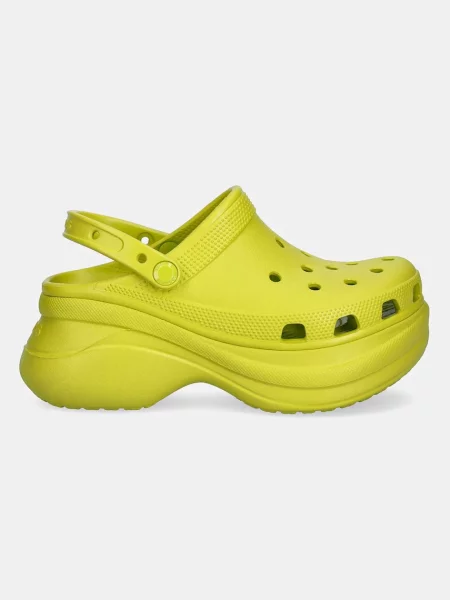 Классические шлепанцы Crocs на платформе зеленые