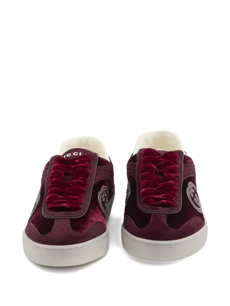 Sneakerși Gucci de catifea roșu