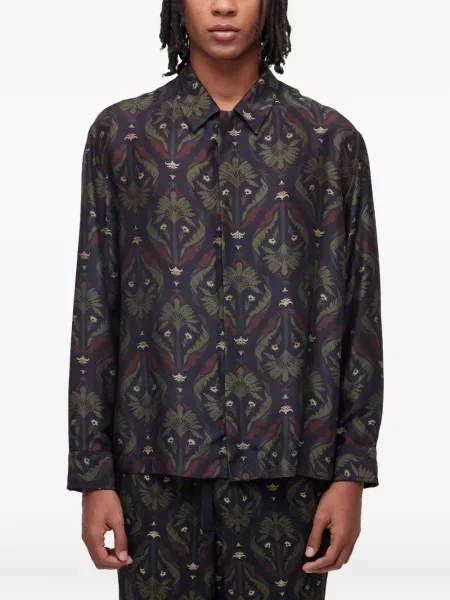 Дълго риза Osklen с принт черно