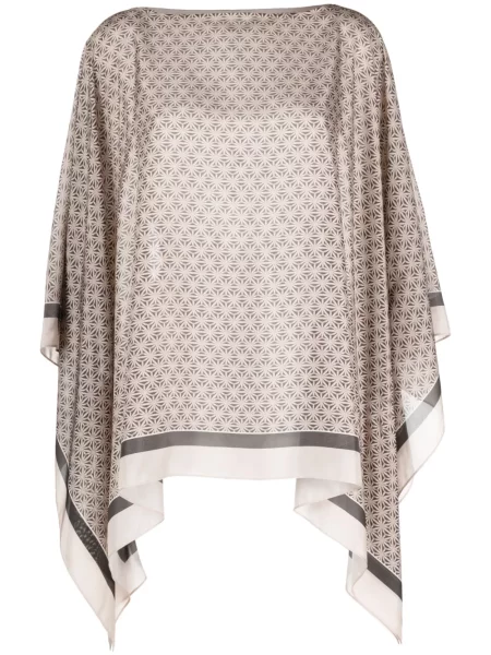 Tunică Brunello Cucinelli de mătase cu imprimeu geometric