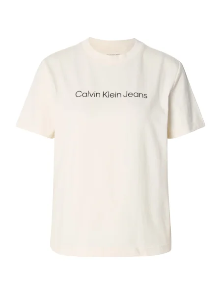 Calvin Klein Jeans Tricou CLASSIC negru / lână alb