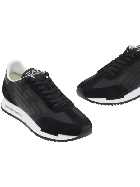 Sneakers | piele întoarsă negru