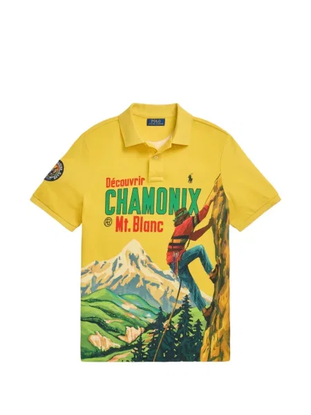 Tricou polo Polo Ralph Lauren cu glugă cu blană cu broderie roșu