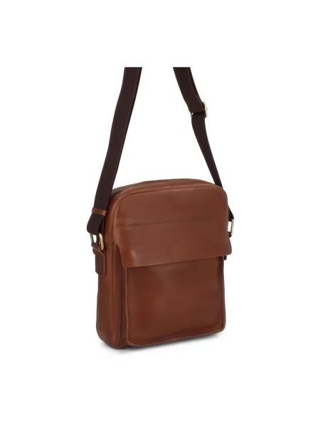 Torba crossbody Kazar skórzana brązowa