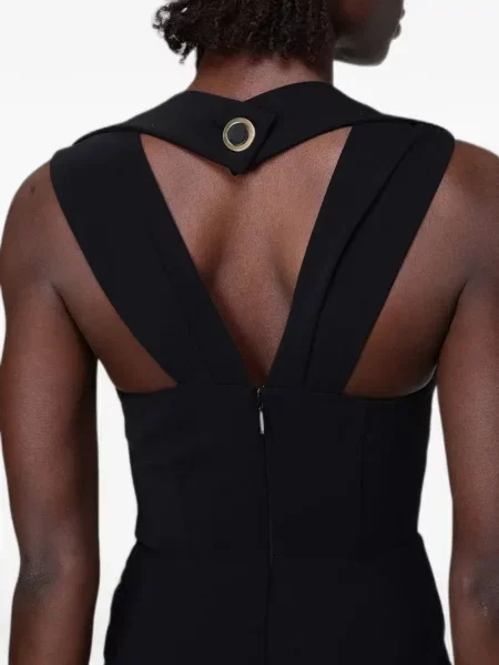 Rochie midi Armani Exchange fără mâneci negru