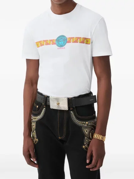 Tricou Versace din jerseu alb