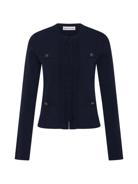 Kardigan Rebecca Vallance z falbankami niebieski