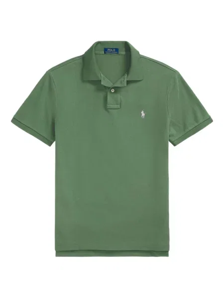 Kožené tričko Polo Ralph Lauren bez podpatku zelené