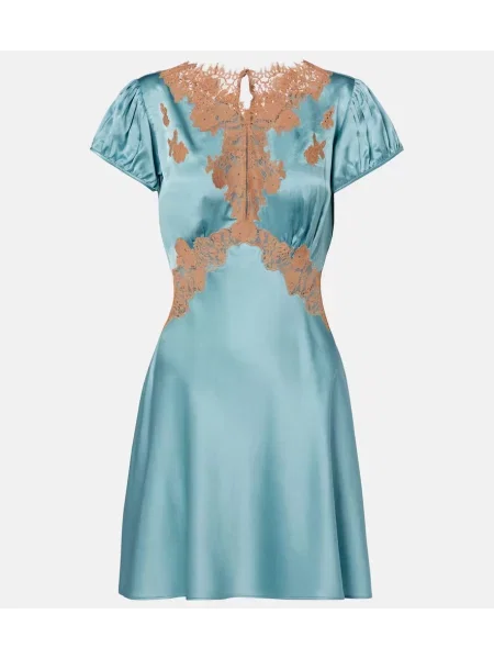 Rochie Dôen din satin albastru