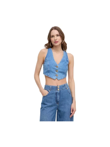 Twinset kamizelka jeansowa niebieska