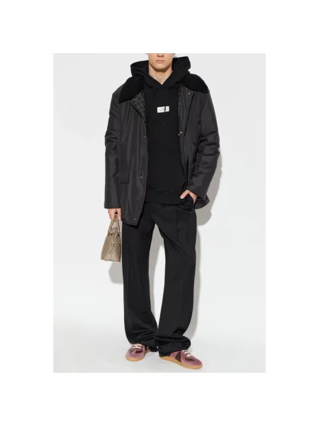 Bluza z kapturem Mm6 Maison Margiela z kapturem czarna
