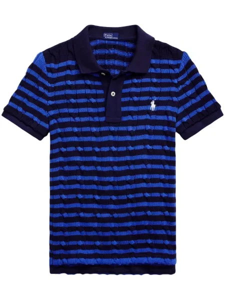 Czapka z daszkiem Polo Ralph Lauren z twillu w paski teddy niebieska