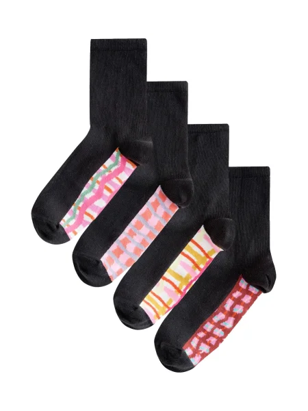 Next Nogavice gorčica / staro roza / svetlo roza črna