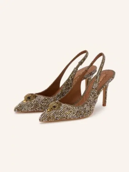 Kurt Geiger Czółenka Typu Slingback Belgravia Z Kamieniami Ozdobnymi beige czarna