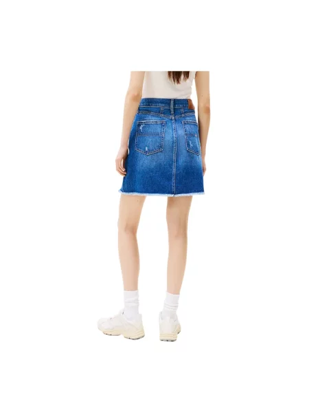 Tommy Jeans Spódnica jeansowa Mom Fit niebieski