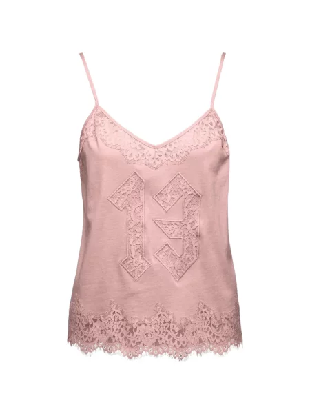 Top Puma din dantelă roz