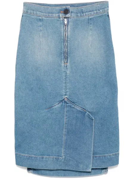 Fustă Vivienne Westwood cu broderie albastru