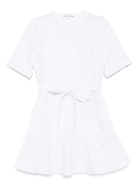 Rochie mini Maison Kitsune cu mâneci scurte scurtă de costum alb