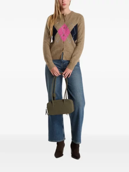 Cardigan Samsøe Samsøe cu model argyle maro