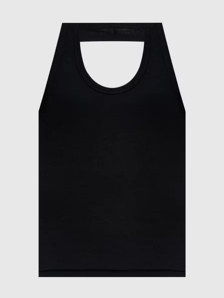 Топ в рубчик з логотипом Vetements чорний