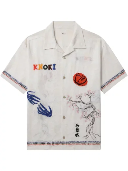 Риза Khoki бяло