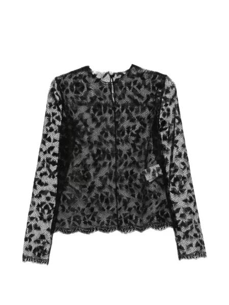 Lung top Fendi din dantelă negru