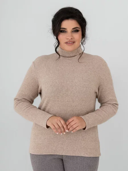 Водолазка All Posa вовна/поліестер бежевий