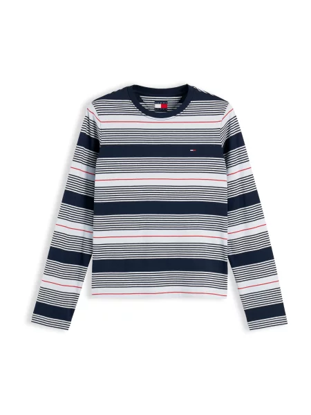 Tommy Jeans Tricou Ess bleumarin / albastru pastel roșu