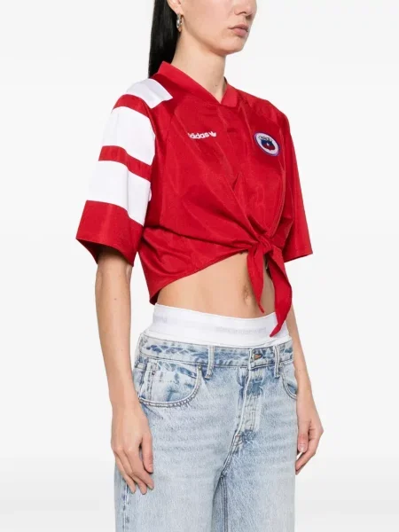 Pălărie Adidas cu dungi cu platformă din jerseu alb